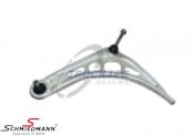 Wishbone left side front, lower, alloy with rubber mounting