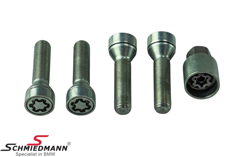 Wheel lock set high security with rotating head M14X1,25X48MM 60gr SW19