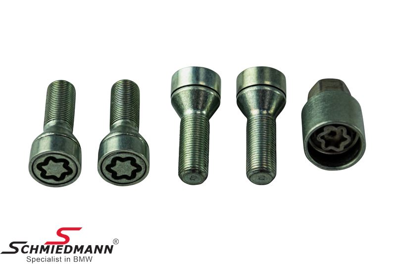 Wheel lock set high security with rotating head M14X1,25X33MM 60gr SW19
