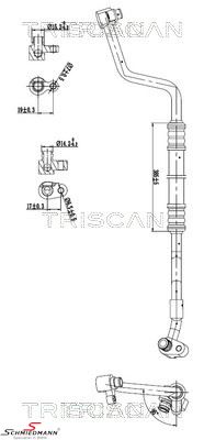High pressure line for air conditioning