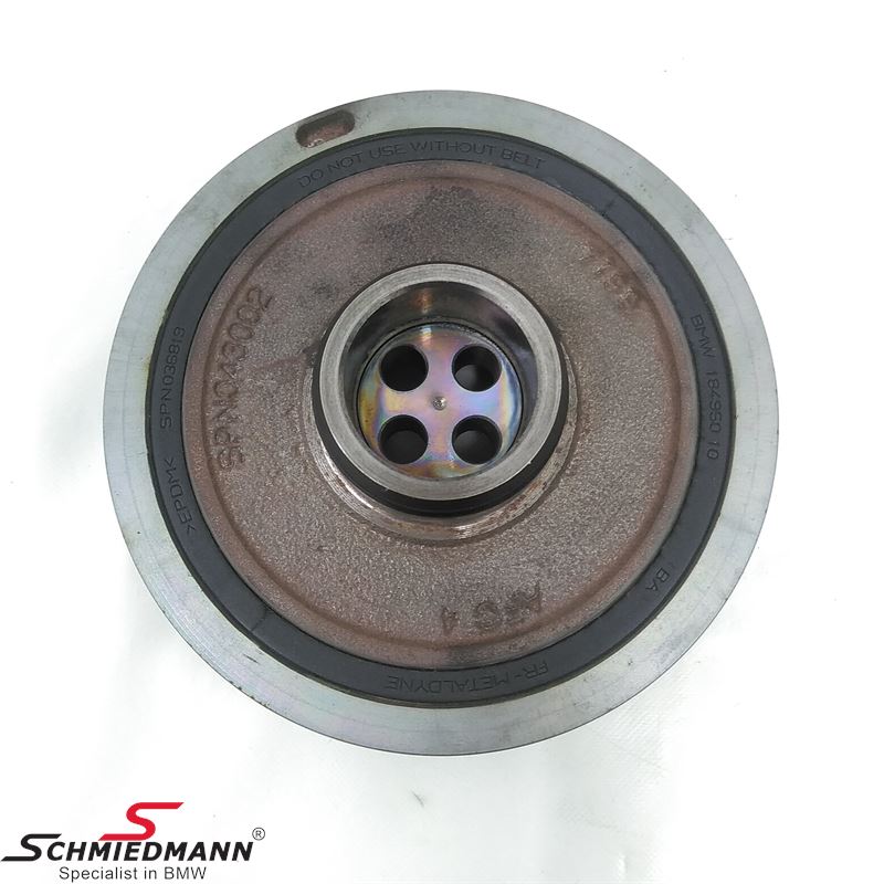 Vibration damper/belt pulley on the crankshaft. Original BMW