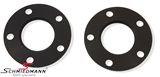 10206W  Wheel spacer set black anodized alloy, per axle 10MM (5MM each side/wheel), not hubcentric - system 5, supplied without bolts