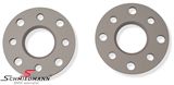 10021E  Wheel spacer set silver anodized alloy, per axle 14MM (7MM each side/wheel) 4 hole not hubcentric - system 5E, supplied without bolts