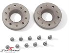 13220ES  Wheel spacer set (hub 74,1MM) silver anodized alloy, Per axle 60MM (30MM each side/wheel), hubcentric - system 4, supplied with bolts