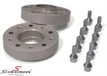 13220ES  Wheel spacer set (hub 74,1MM) silver anodized alloy, Per axle 60MM (30MM each side/wheel), hubcentric - system 4, supplied with bolts