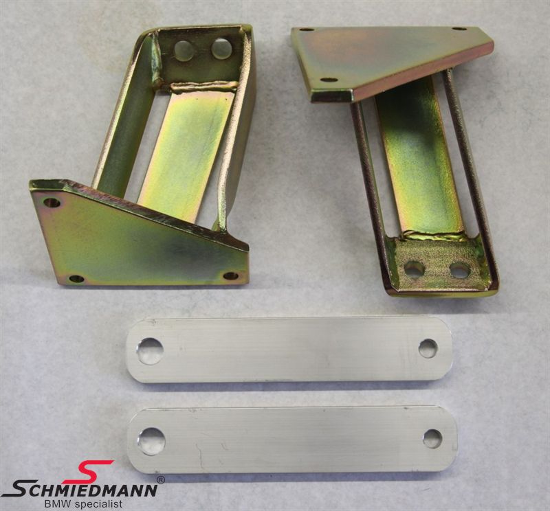 Special engine braket set, gold-electroplated iron ST37 inclusive 10MM alloy front bridge spacers for engine swaps to V8 M60/M62/M5 S62 V8