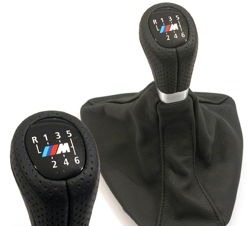 M-Tech. läder växelspaksknopp inkl. damask 25-11-8-037-308 BMW E90 E91 E92 E93 E90LCI E91LCI E92LCI E93LCI