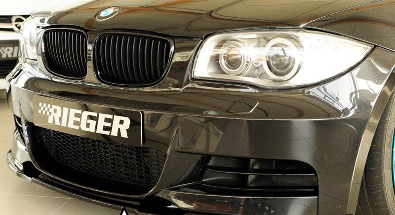 Rieger frontspoilerläpp högglanssvart must not be painted för M-Technik fram spoiler 88124 BMW E87 E81 E82 E87LCI E88