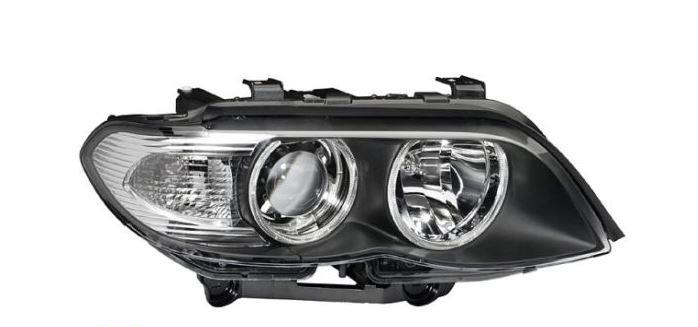 Strålkastare D2S/H1 höger sida komplett bi-xenon/ utan adaptivt ljus, med vita körriktningsvisare - original Hella Tyskland 63117166804H BMW X5 (E53)