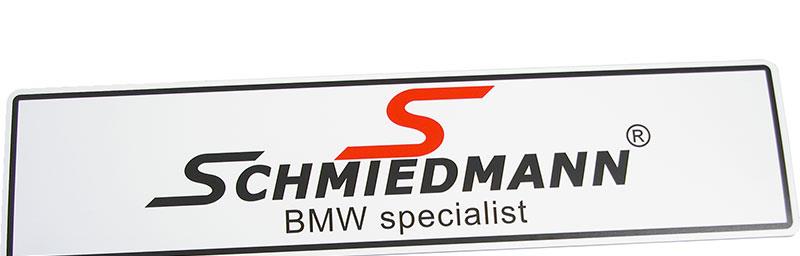 Schmiedmann nummerplåt för bilförsäljning/utställning SCMSKILT