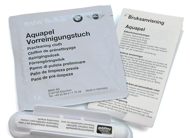 Aquapel vindrute behandling får vattnet att glida av original BMW 83-19-9-415-467
