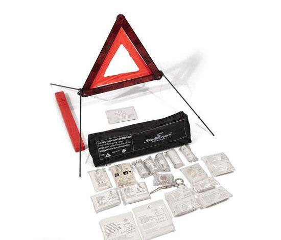 Schmiedmann första hjälpen-kit inkl. varningstriangel universal i svart väska med Schmiedmann-logotyp 420983