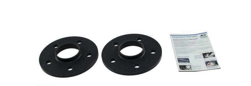 Spacerplattor (2 st.), svart anodiserad aluminium, per axel 18MM (9MM per sida/hjul), 112/5 14x1,25 centrum 66,6 navcentrisk - system 2, levereras ut