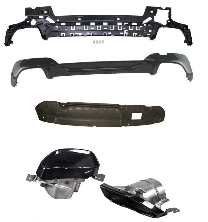 Eftermonteringssats M340 slutrör i blanksvart inkl. blanksvart diffuser - BMW Original M340TIPRFGB G20 G21