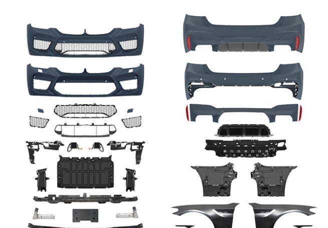 AN EDEL Spoilersats -Motorsport III- frontspoiler inklusive sidokjolar+bakkjolar (AN EDEL nära OE-kvalitet - den bästa kvaliteten på eftermarknaden).
