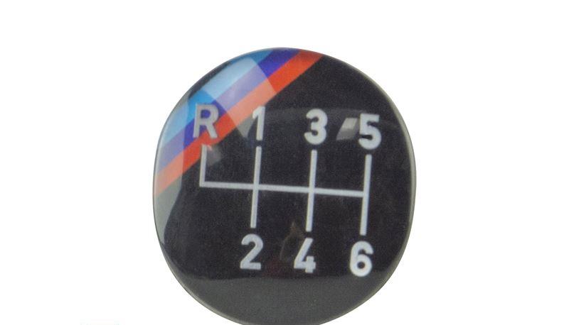 Emblem M-Tech. för växelspaksknopp med 6 växlar 25-11-1-221-825 BMW E30 E32 E31 E28 E34 E24 Z1