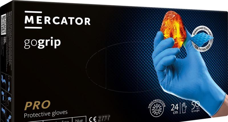 Nitrile gloves, GoGrip blue, 50 pcs. S MER20314