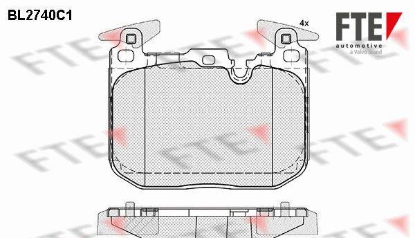 Bromsbelägg fram 34112284969FT F80 M3 F82 M4 F83 M4 convertible F80 LCI M3 F87 M2 F82 LCI M4 F83 LCI M4 Cabriolet F87 M2 LCI