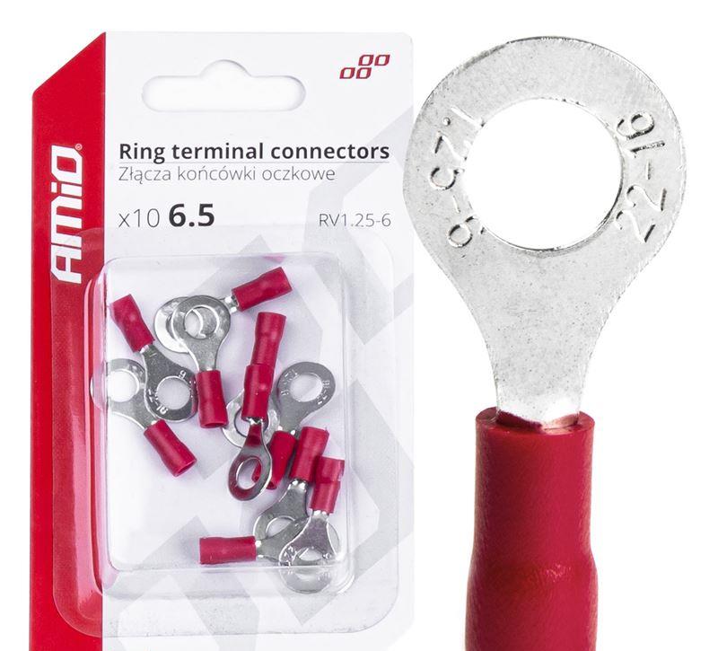 Ring terminal connectors, RV 1.25-6, 10 pcs 03078
