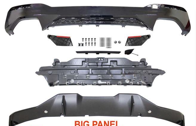 Diffusor/panel för bakre stötfångare -Motorsport II- Diffusor i blanksvart + stor panel i mattsvart ING3031LCIMOT2S G30 LCI G31 LCI