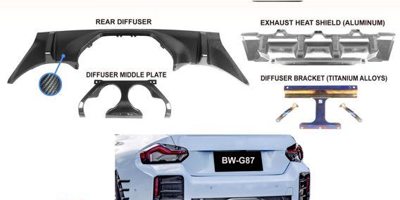 Bakre kjolinsats/Diffusoruppsättning -Motorsport II- Carbon ING87MOT2CARKIT G87 M2