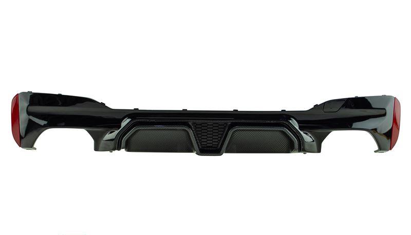 Diffuser / insats stötfångare bak (kolfiber-look / blanksvart) G30/G38 ING3038CL G30 G38