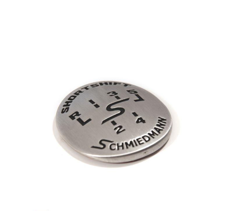 Schmiedmann växelspaks emblem ovalt -SHORTSHIFT- antique silver SCMGEAS5 BMW E30 E36 E46 E32 E38 E28 E34 E39 E24 Z3 Z1