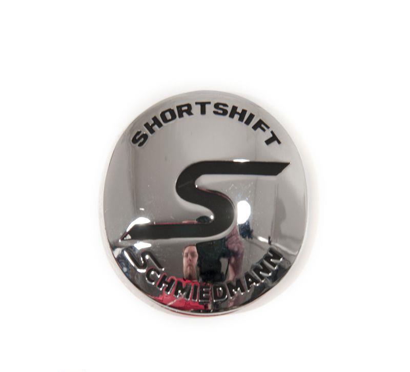 Schmiedmann växelspaks emblem ovalt -S- -SHORTSHIFT- krome SCMGEC