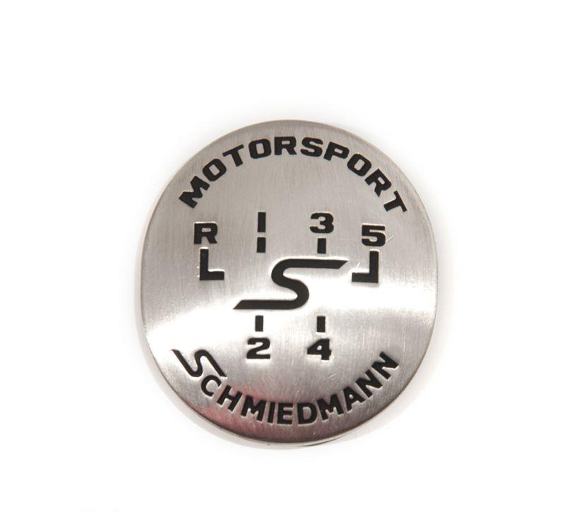 Schmiedmann växelspaks emblem ovalt -MOTORSPORT- antique silver SCMGEMAS5 BMW E30 E36 E46 E32 E38 E28 E34 E39 E24 Z3 Z1