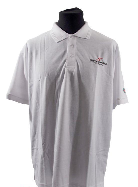 Schmiedmann logo polo T-shirt vit SCMPOLOHXXL