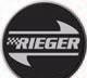 Rieger logo rund "Rieger" svart/krom D=6CM 1253